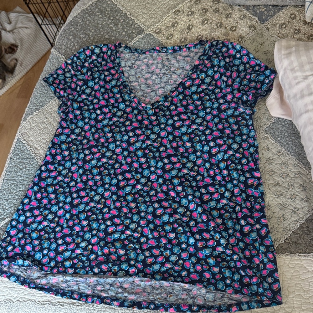 Lilly Pulitzer Multicolor Floral V-Neck Tee